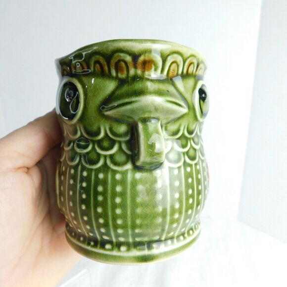 Vintage 1970's Green Ceramic Chicken Rooster Cup, Trimont Japan GUC - Picture 6 of 14